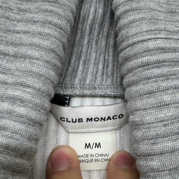 NWT Club Monaco Meredy Rib Knit Turtleneck Sweater Women's M Gray Crop Pullover - Picture 3 of 6